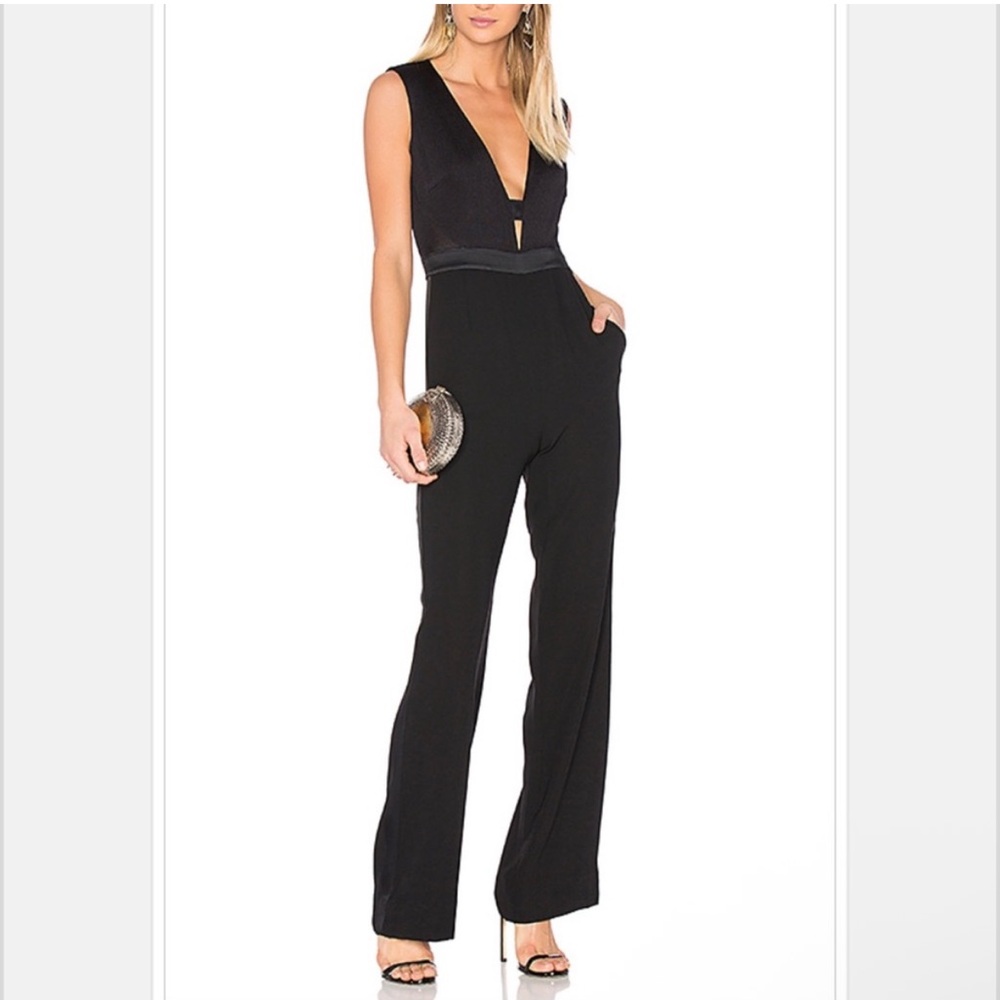 Diane Von Frustenberg Kyara Tux Jumpsuit in Black